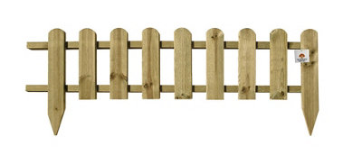 Wooden Picket Fence Panels Garden Edging Lawn Border Set of 3