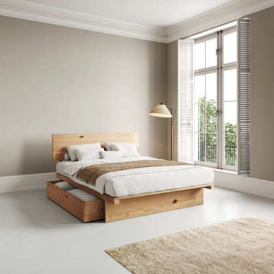 Pine double deals bed with storage