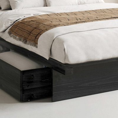 Black queen storage bed deals with headboard