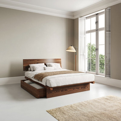 Wood storage bed deals king