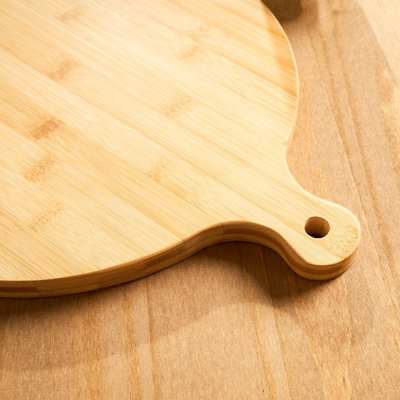Wooden Pizza Board Round Paddle Kitchen Charcuterie Platter