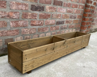 Wooden Planter Garden Rectangular Trough Flower Plant Container Box  110cm - 4