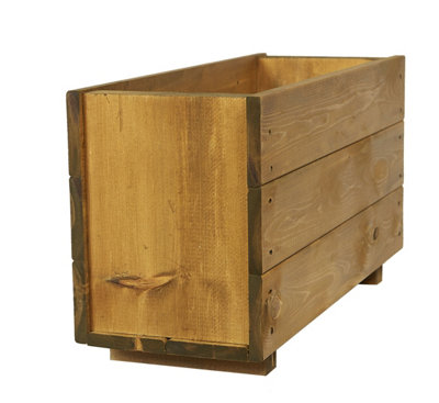 Wooden Planter Plant Container Pots Outdoor Decking Garden Shrub Flower Box Deep - 4