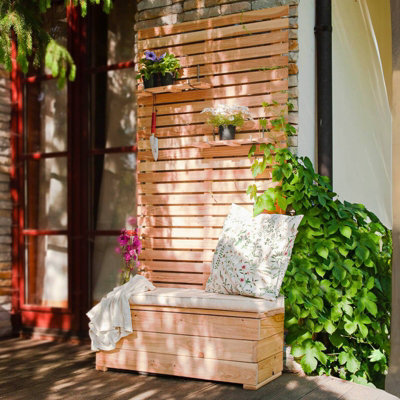 Wooden Planter with Trellis, Larix Larch, h230x60x43 cm
