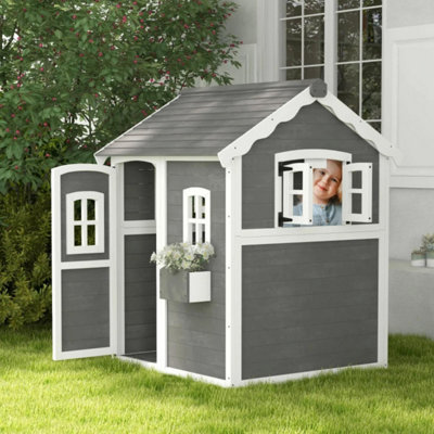 Wooden Playhouse with Doors