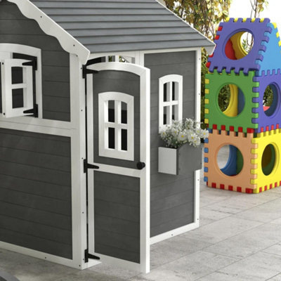 Wooden Playhouse with Doors