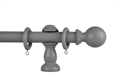 Wooden Poles 28mm 240cm Grey Includes 24 Rings