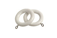 Wooden Poles 28mm Pack of 12 Rings White