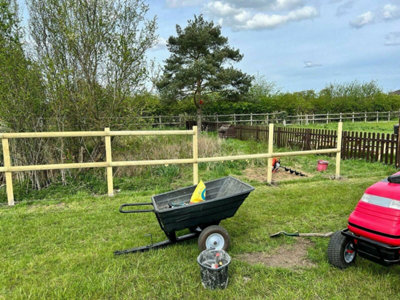 Wooden post and rail packs for a 2 rail fence fencing - 27m