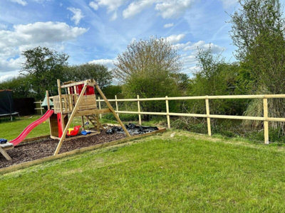 Wooden post and rail packs for a 2 rail fence fencing - 5.4m