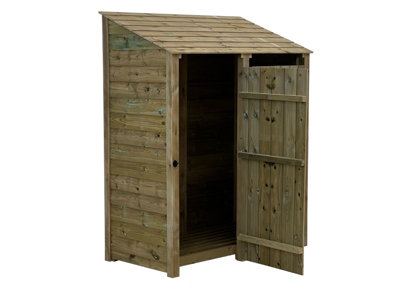 Wooden Premium Tongue & Groove Log Store (W-146cm, H-180cm, D-88cm) With doors