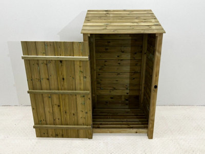 Wooden Premium Tongue & Groove Log Store (W-99cm, H-180cm, D-88cm) With door