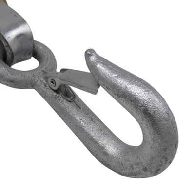 Wooden Pulley Block 8" Single Sheave Swivel Hook