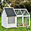 Wooden Rabbit Hutch Bunny Hutch House Guinea Pig Cage with Run Space, Removable Tray and Waterproof Roof