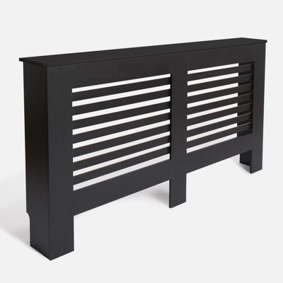 Tidyard Radiator Cover Black 152x19x81 Cm MDF