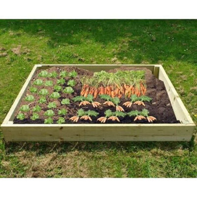 Wooden Raised Garden Bed Flower Vegetable Planter - 1.5m x 1m