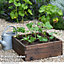 Wooden Raised Garden Planter Treated Fir Wood Outdoor Flower Trough Herb Vegetable Bed Bottomless  (2 x Small 60x60cm)