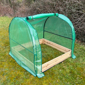 Wooden Raised Vegetable Bed & Reinforced Grow Tunnel (122cm x 100cm)