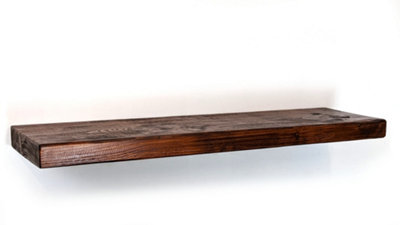 Wooden Reclaimed Floating Shelf 6" 140mm - Colour Dark Oak - Length 130cm
