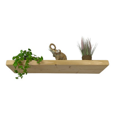 Wooden Reclaimed Floating Shelf 6" 140mm - Colour Light Oak - Length 50cm