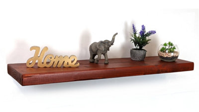 Wooden Reclaimed Floating Shelf 6" 140mm - Colour Teak - Length 20cm