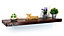 Wooden Reclaimed Floating Shelf 6" 140mm - Colour Walnut - Length 60cm