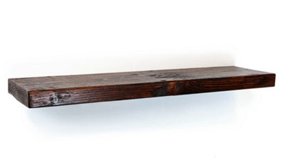 Wooden Reclaimed Floating Shelf 6" 140mm - Colour Walnut - Length 90cm