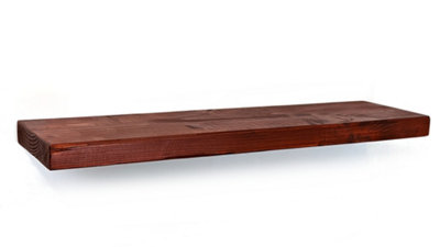 Wooden Reclaimed Floating Shelf 7" 170mm - Colour Teak - Length 30cm