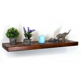 Wooden Reclaimed Floating Shelf 9" 220mm - Colour Dark Oak - Length 110cm