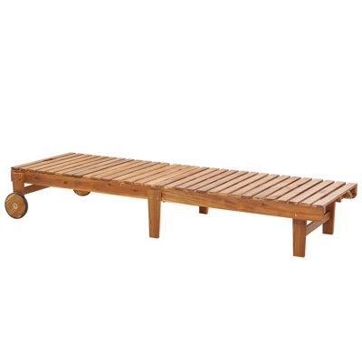 Wooden Reclining Sun Lounger Light PIETRALUNGA - 4