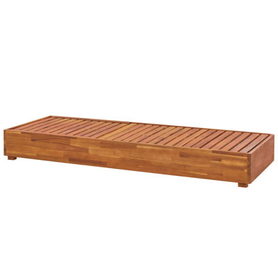 Wooden Reclining Sun Lounger with Cushion Off-White FANANO - 5