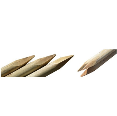 Wooden Round Fence Post 2.43m 8ft for Fencing, Screening and Hurdles ...