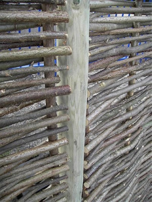 Wooden Round Fence Post 2.43m 8ft for Fencing - 4