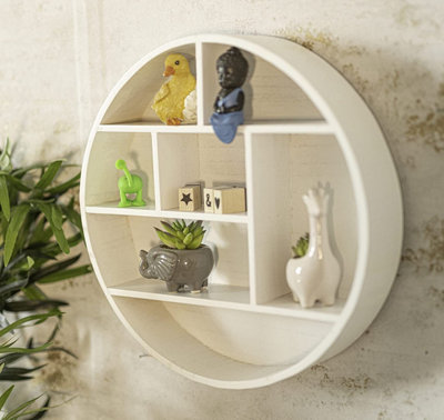 Circular wall shelf deals unit