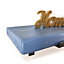 Wooden Rustic Bracket Bent Down Shelf 145mm Nordic Blue Length of 20cm