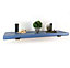 Wooden Rustic Bracket Bent Up Shelf 175mm Nordic Blue Length of 20cm