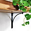 Wooden Rustic Shelf with Bracket BOW Black 170mm 7 inches Burnt Length of 140cm