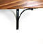 Wooden Rustic Shelf with Bracket BOW Black 170mm 7 inches Medium Oak Length of 60cm
