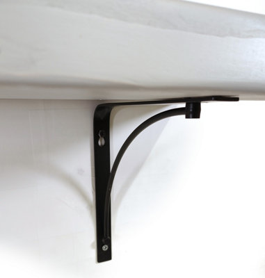 Wooden Rustic Shelf with Bracket BOW Black 220mm 9 inches Antique Grey Length of 150cm - 3