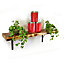 Wooden Rustic Shelf with Bracket BOW Black 220mm 9 inches Burnt Length of 110cm