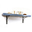 Wooden Rustic Shelf with Bracket BOW Black 220mm 9 inches Nordic Blue Length of 90cm