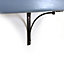 Wooden Rustic Shelf with Bracket BOW Black 220mm 9 inches Nordic Blue Length of 90cm
