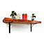 Wooden Rustic Shelf with Bracket BOW Black 220mm 9 inches Teak Length of 60cm