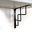 Wooden Rustic Shelf with Bracket SQUARE Black 170mm 7 inches Antique Grey Length of 130cm