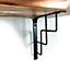 Wooden Rustic Shelf with Bracket SQUARE Black 170mm 7 inches Burnt Length of 130cm