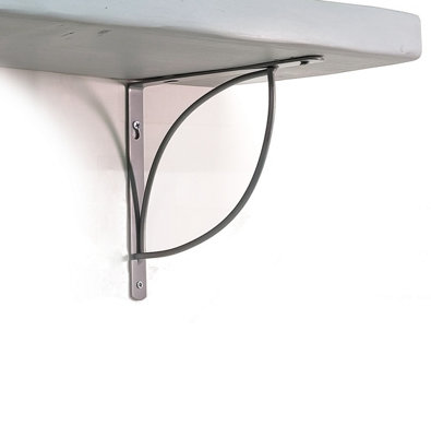 Wooden Rustic Shelf with Bracket TRAMP 220mm 9 inches Antique Grey Length of 80cm