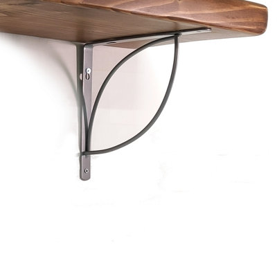 Wooden Rustic Shelf with Bracket TRAMP 220mm 9 inches Medium Oak Length of 140cm