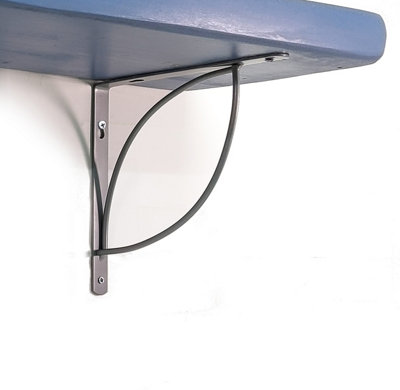Wooden Rustic Shelf with Bracket TRAMP 220mm 9 inches Nordic Blue Length of 120cm