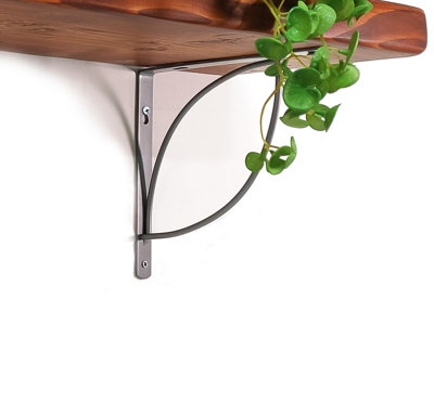 Wooden Rustic Shelf with Bracket TRAMP 220mm 9 inches Teak Length of 150cm