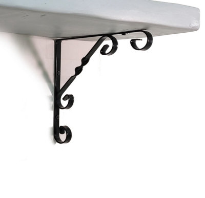 Wooden Rustic Shelf with Bracket WO Black 140mm 6 inches Antique Grey Length of 110cm